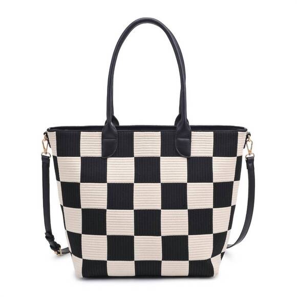 MODA LUXE Handbags - NEW MODA LUXE women's betty checkered tote bag in black